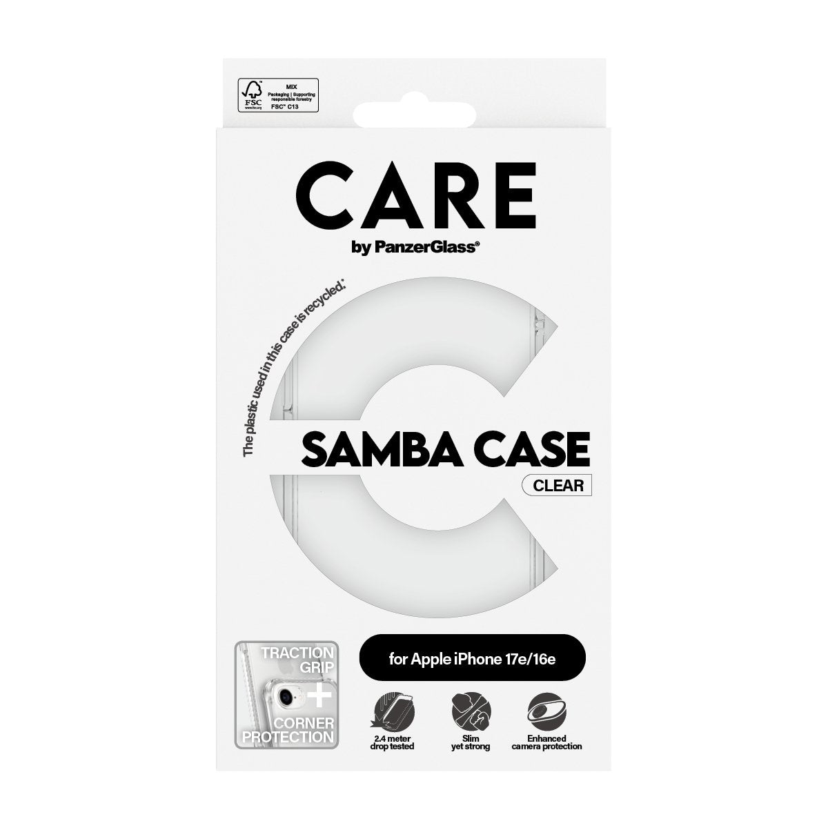 EAN 5715685023101 - PanzerGlass CARE™ by ® Samba Case Transparent iPhone 17e | 16e funda para teléfono móvil Transparente imagen 3