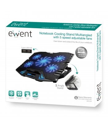 EAN 8054392611162 - Ewent EW1259 almohadilla fría 43,2 cm (17") 2500 RPM Negro imagen 5