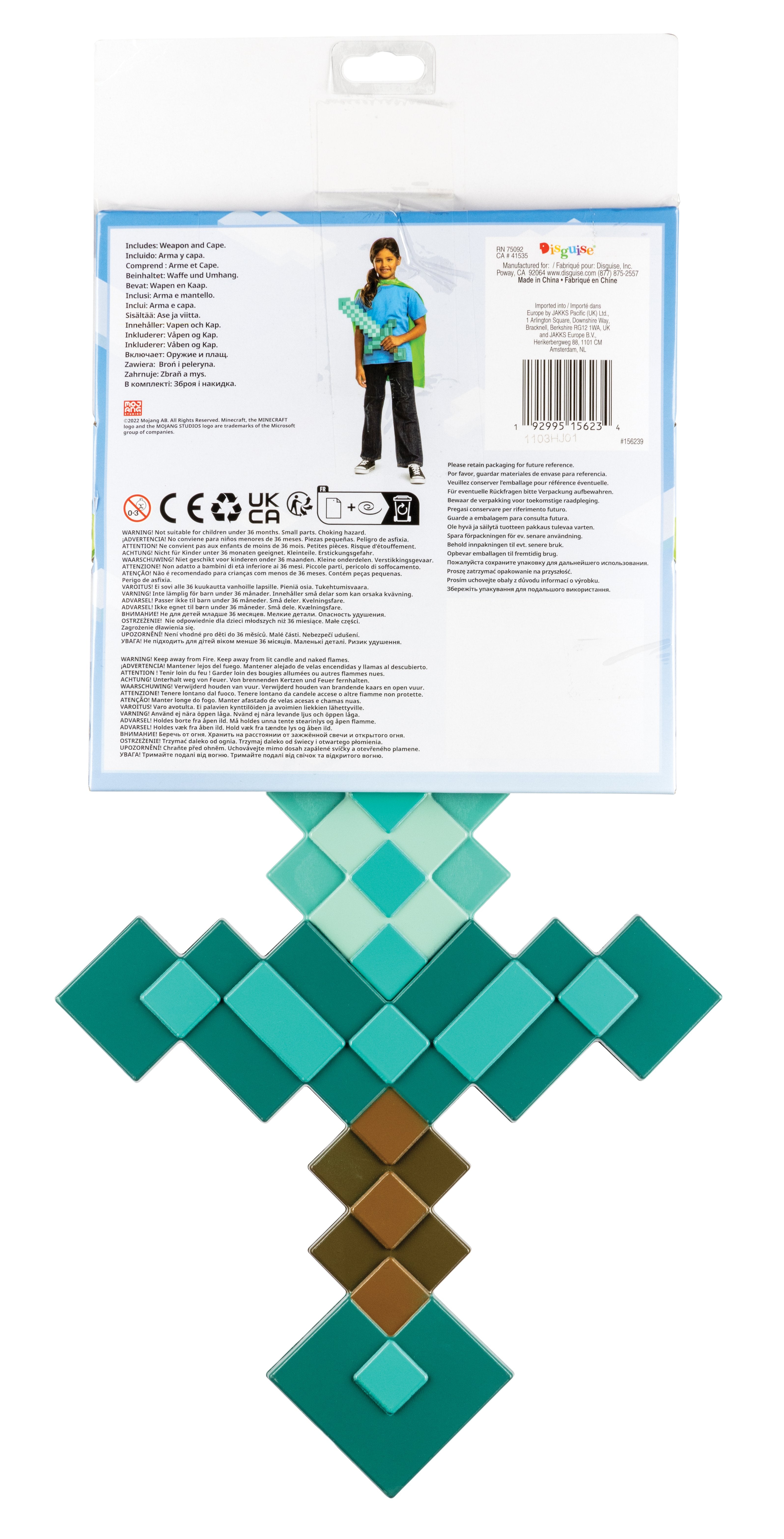EAN 0192995156234 - Disguise Diamond Sword & Creeper Cape Armas y armadura para disfraz Niño Cualquier género imagen 2