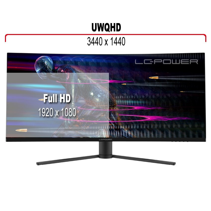 Monitor 34 Lc-Power M34-Uwqhd-165-C Uwqhd Curved Va+Dp+Hdmi