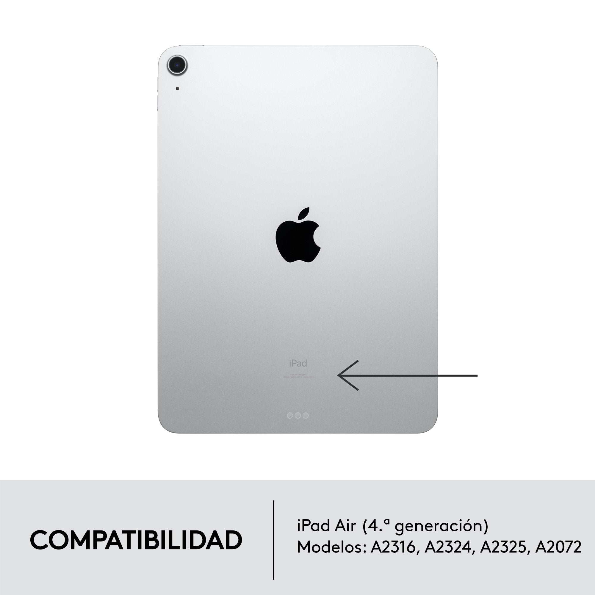 Funda Con Teclado Esp Logitech Combo Touch Para Tablets Apple Ipad Air 4 Gen 2020 De 10.9'/ Gris