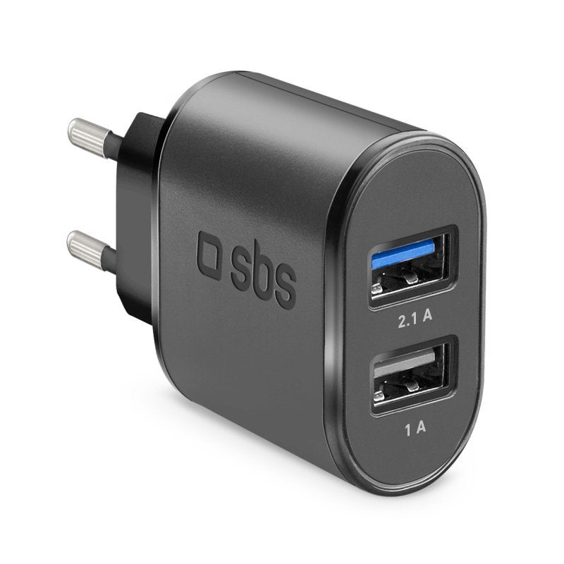 EAN 8018417237393 - SBS TETR2USB21AFAST cargador de dispositivo móvil Universal Negro Corriente alterna Carga rápida Interior imagen 1
