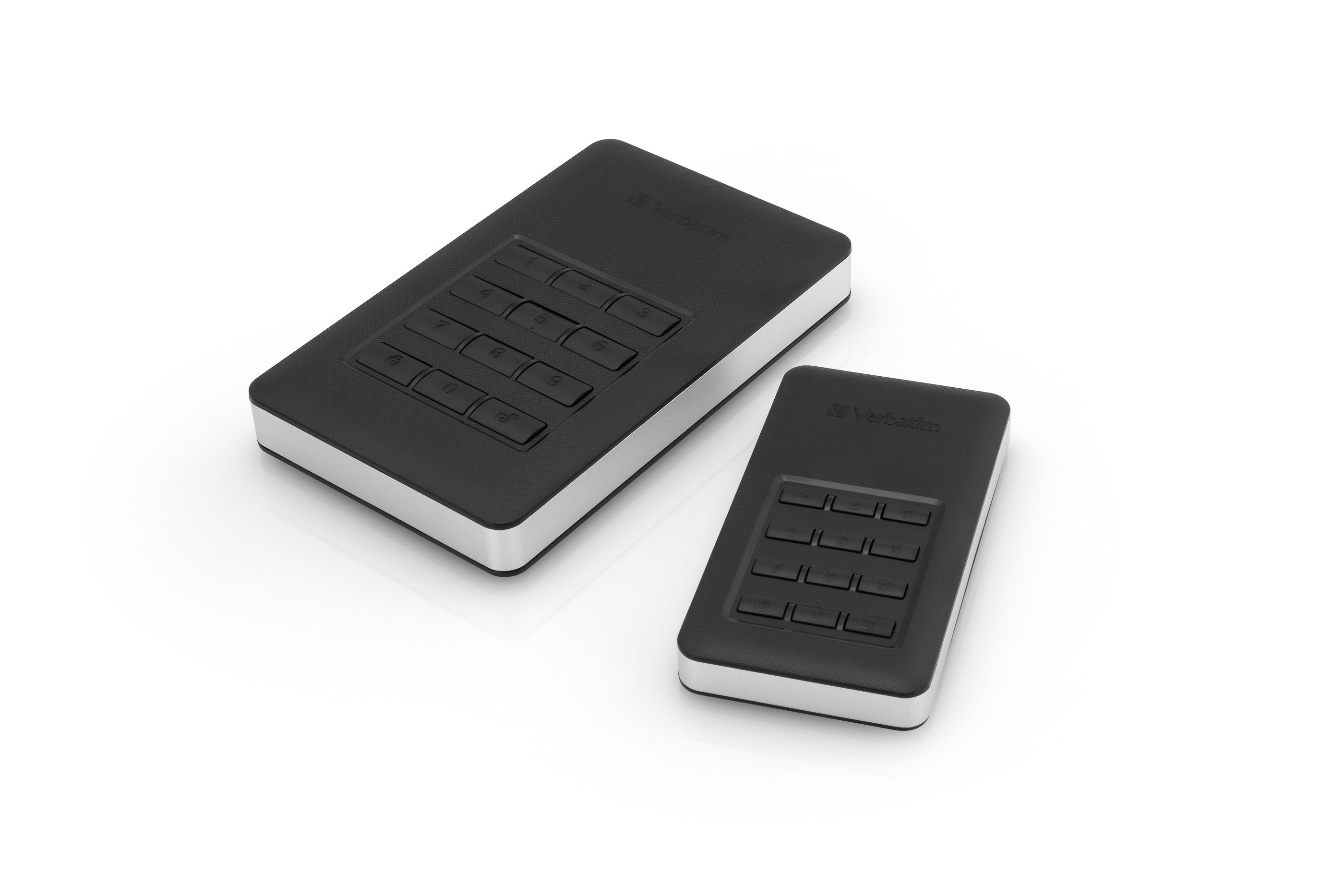 Verbatim Disco Duro Portátil Y Seguro Store Go De 1 Tb Con Teclado, Unidad De Disco Duro Negro/Plateado, 1000 Gb, Negro, Plata