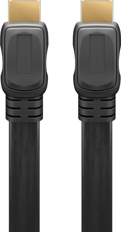 Cable Hdmi A-A 1 Metros Negro 4k 60hz 18 Gbit/S Series 2.0 Plano Goobay Bulk