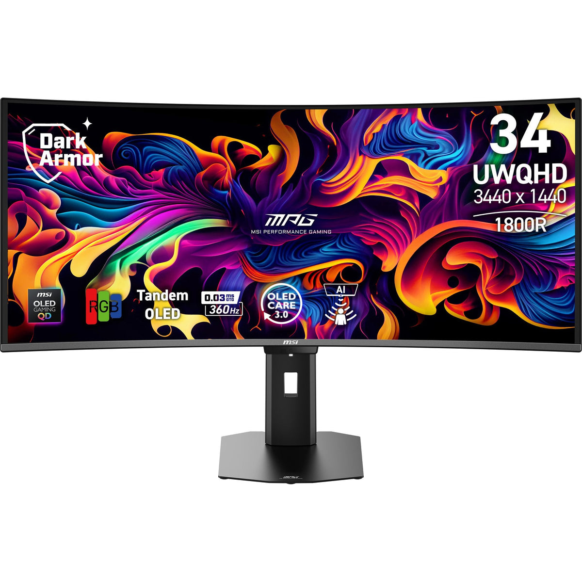 Monitor Msi Mpg 341cqr Qd-Oled X36 34" Ultrawide Qhd 360hz Qd-Oled Curvo 0,03ms