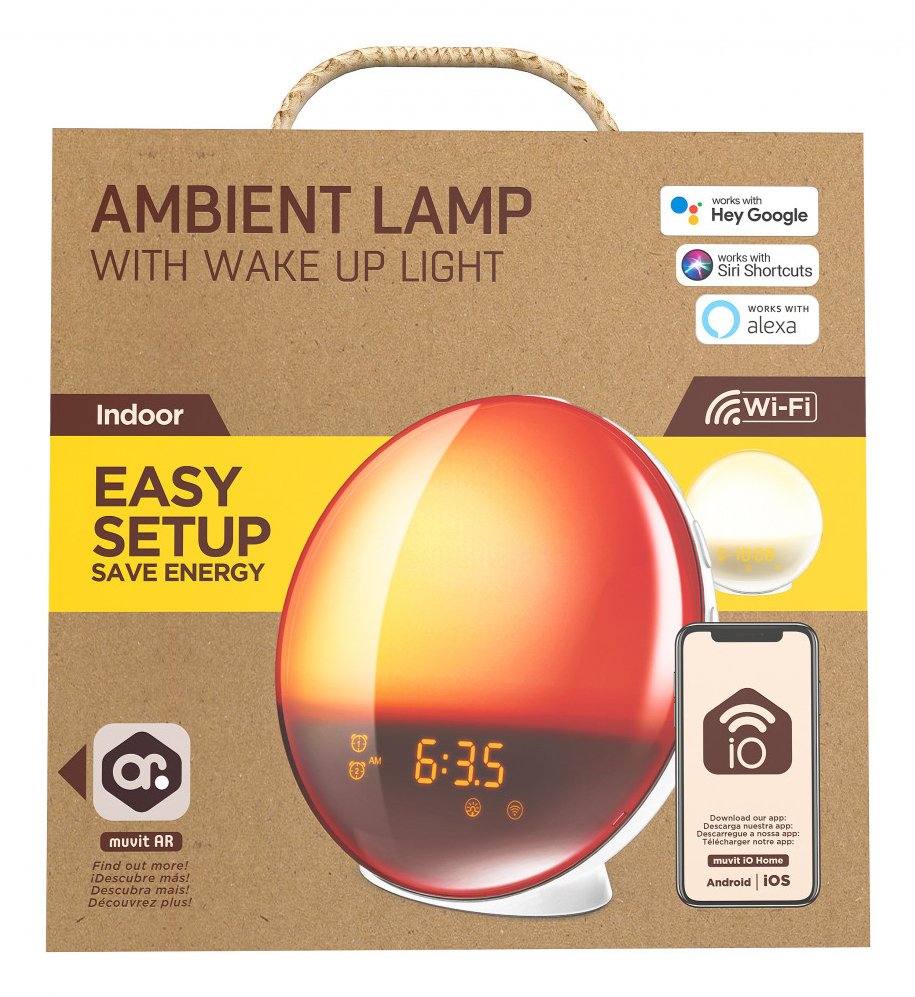 Despertador Inteligente Con Lámpara Rgb Muvit Io Miolamp005 Radio Fm Blanco