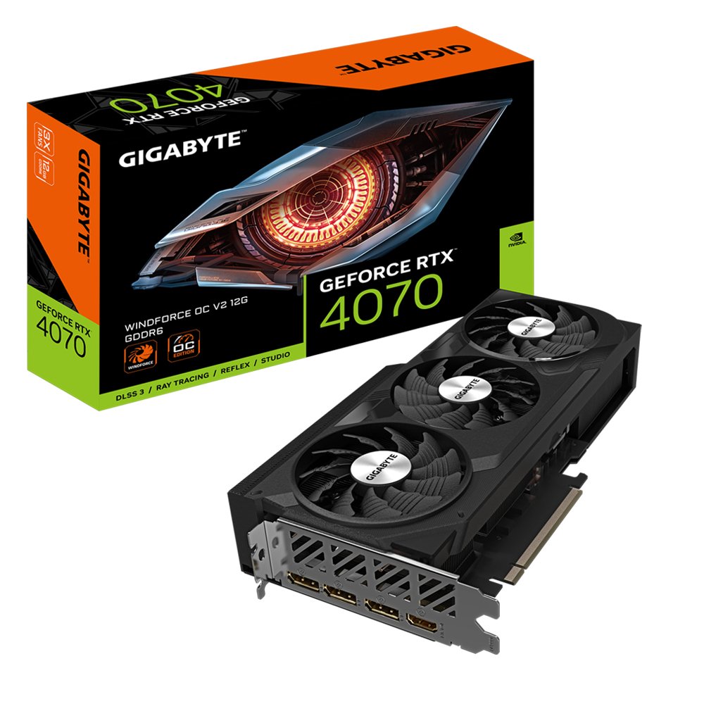 Tarjeta Gráfica Vga Gbt Rtx4070 12gb Windforce 3x Oc V2