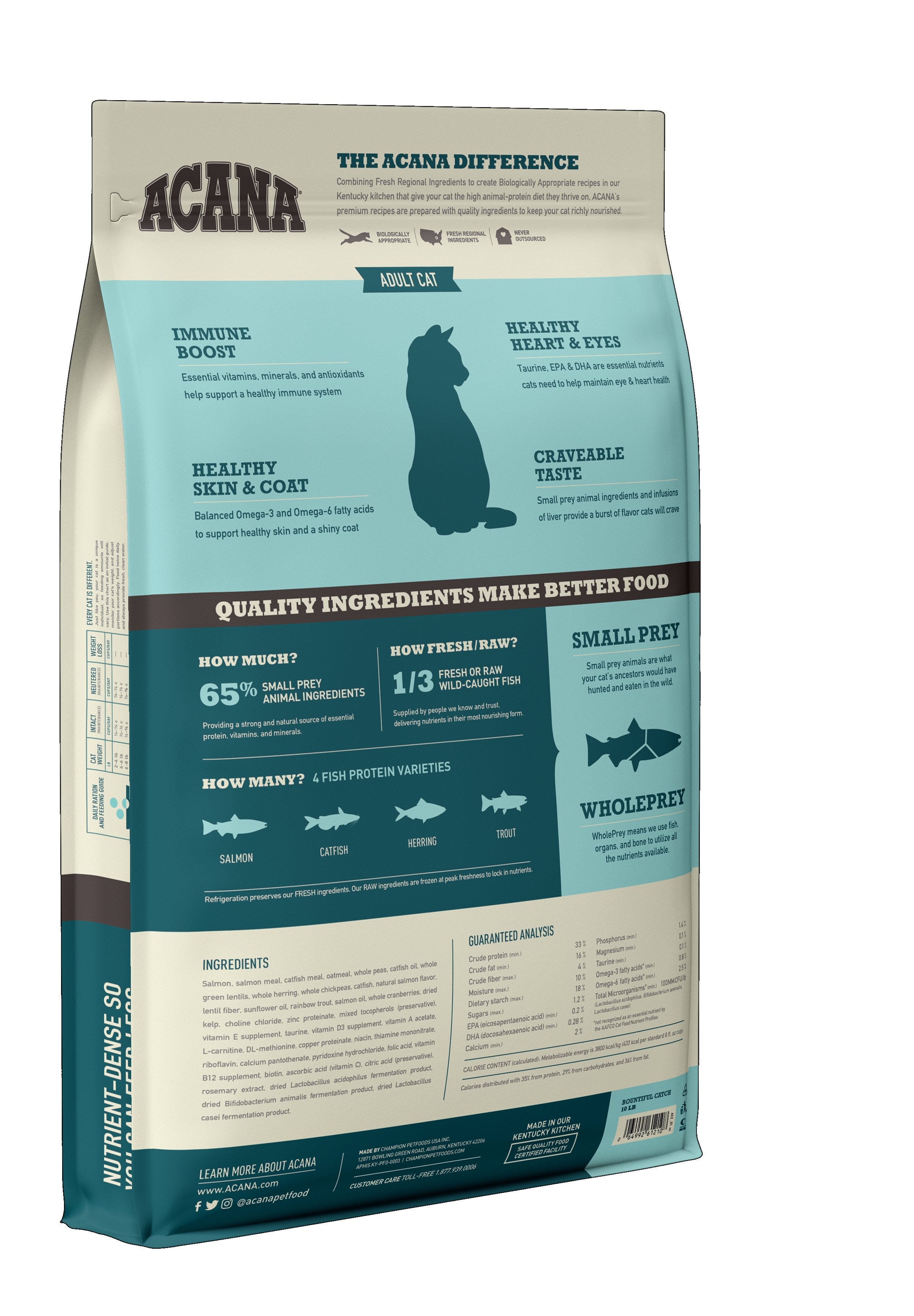 EAN 0064992714437 - Acana Bountiful Catch alimento seco para gatos 1,8 kg Adulto Arenque, Salmón imagen 2