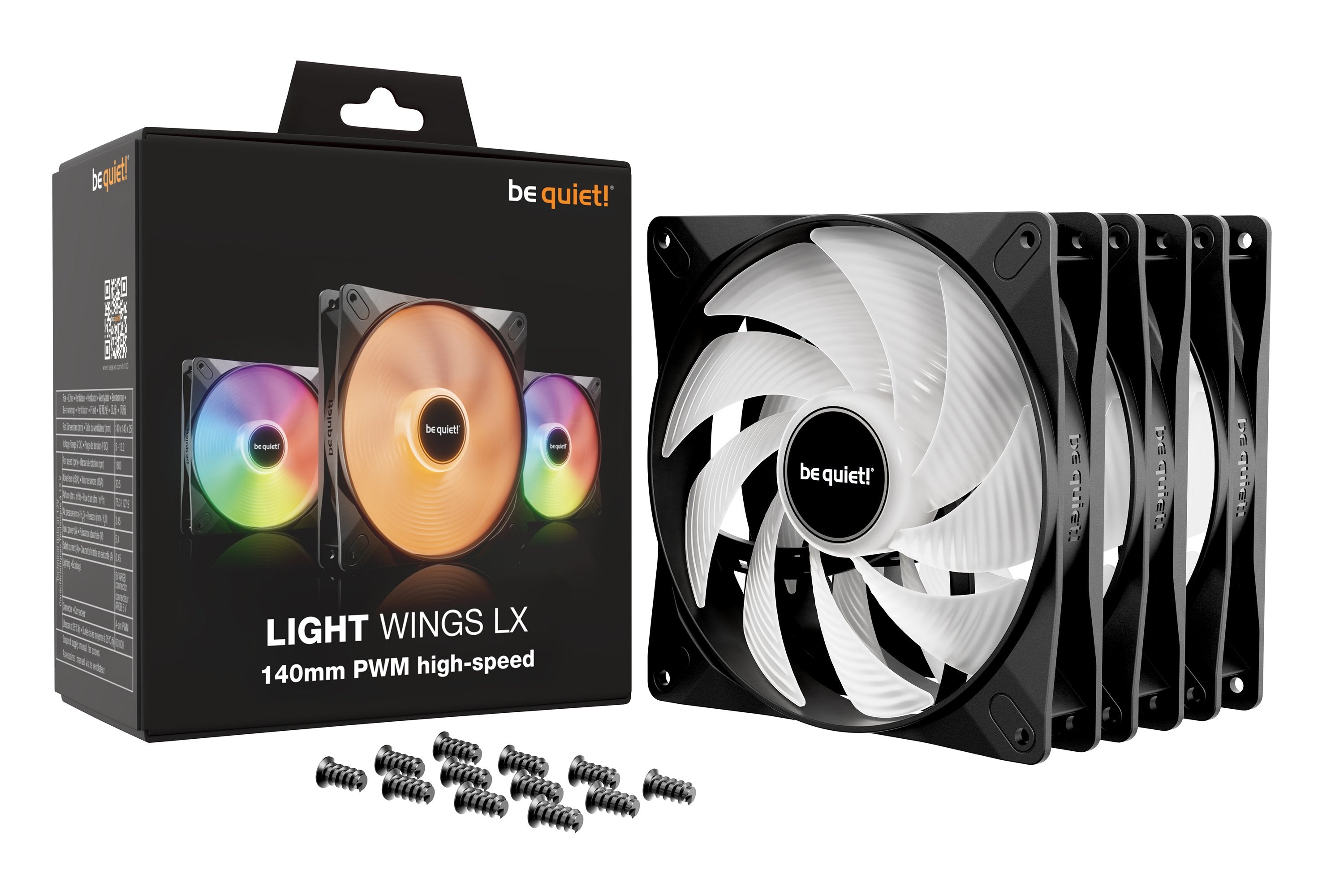 EAN 4260052191682 - be quiet! LIGHT WINGS LX 140mm PWM High Speed 3-Pack Black Carcasa del ordenador Ventilador 14 cm Negro 3 imagen 5