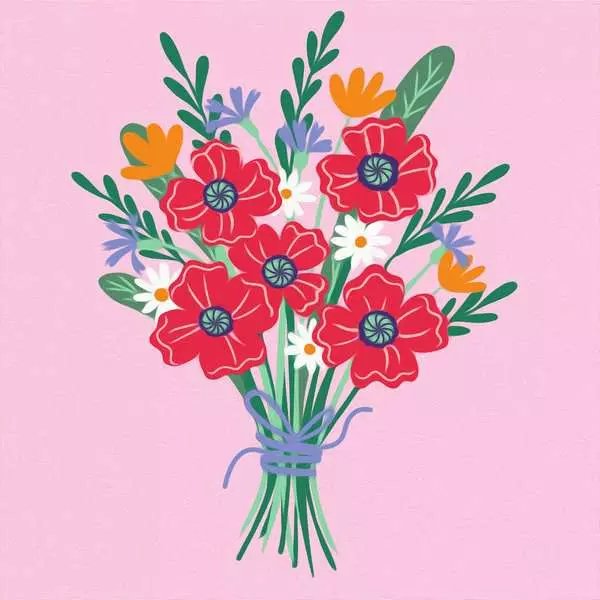 Ravensburger Creart - Poppy Seed Bouquet, Pintura 25519