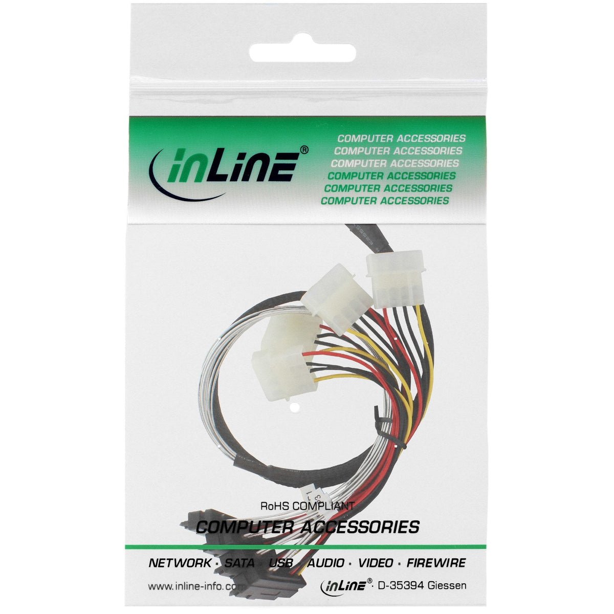 Cable Inline Sas Mini Sas Sff-8087 A 4x Sas Sff-8482 + Alimentación 0,75m