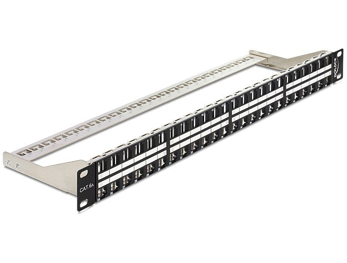 Delock 43280 19" Keystone Patch Panel 48 Port 1 U Black