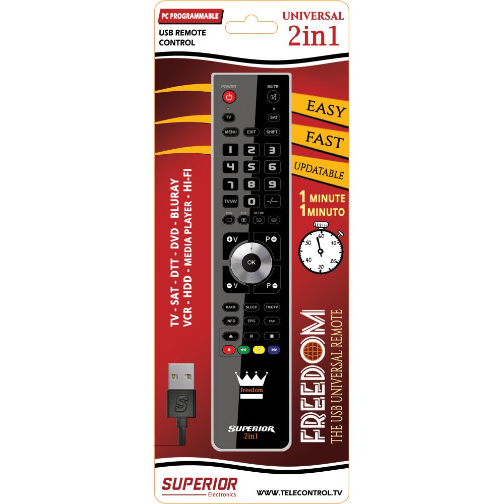 EAN 8054242080223 - Superior FREEDOM 2v1 mando a distancia RF inalámbrico DTT, DVD/Blu-ray, Centro multimedia, Media player, imagen 2