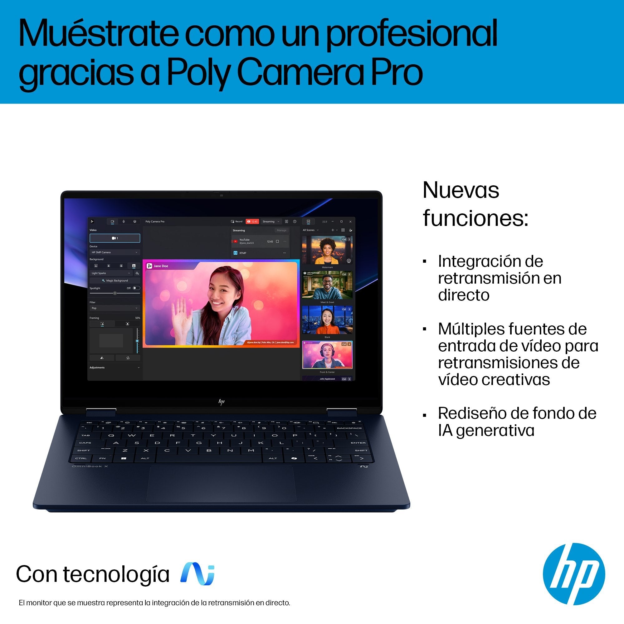 EAN 199251605406 - HP OmniBook X FlipNGAI 14-fm0013ns Copilot+ PC Intel Core Ultra 5 226V Híbrido (2-en-1) 35,6 cm (14") Pant imagen 9