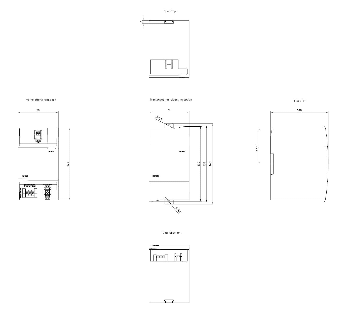Siemens 6ep3333-4sb00-3ax0 S7-1200 G2 Laststromversorgung Simatic Pm1207 1ph