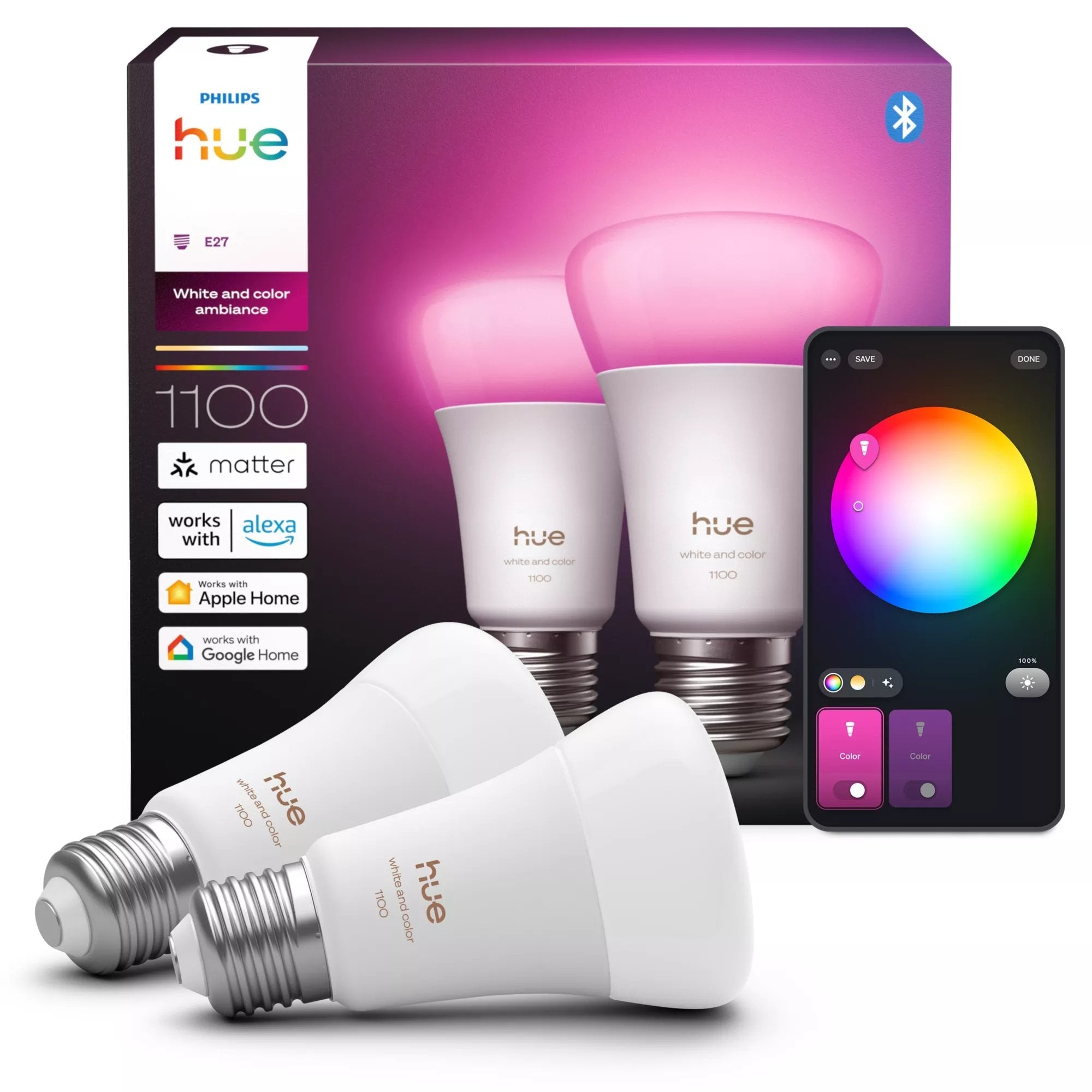 Philips Hue Waca E27 2er Pack 75w