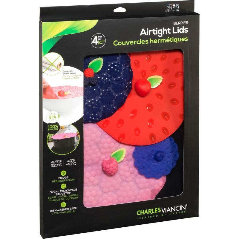 Charles Viancin Red Fruits Set 4 Silikon-Deckel 28/23/15/10cm