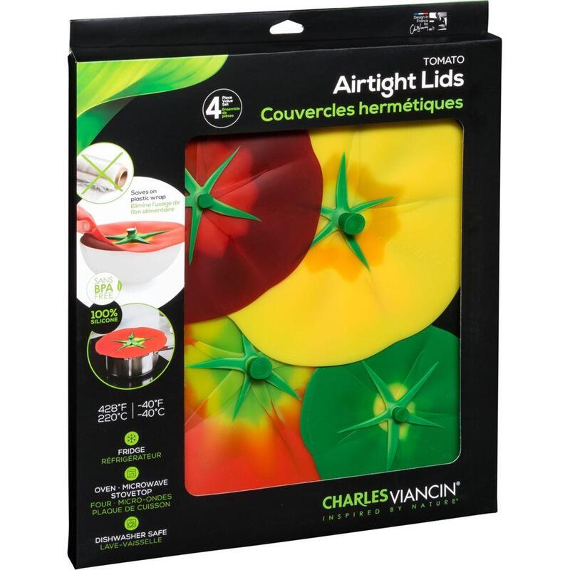 Charles Viancin Tomato Set Aus 4 Silikon-Deckeln 28/23/15/10cm