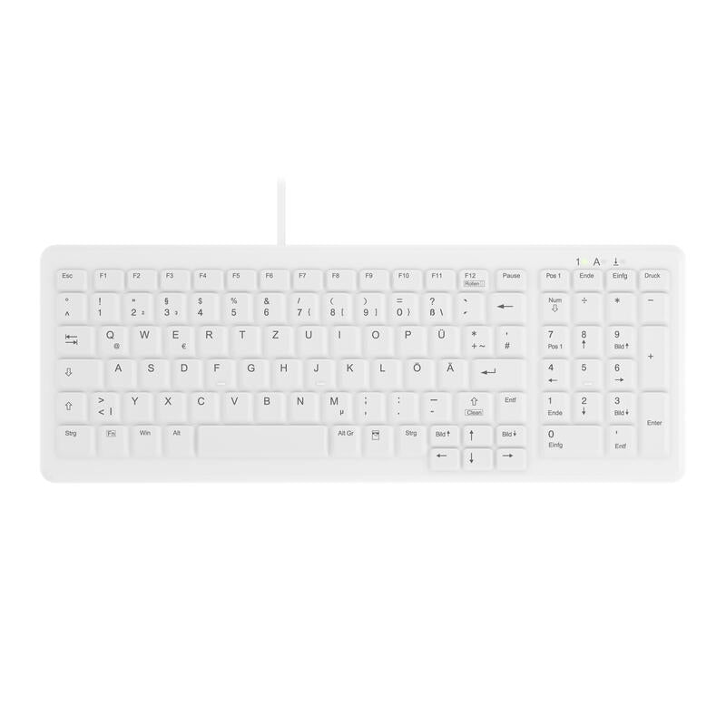 Cherry Ak-C7000 Teclado (Aleman) Higiénico Desinfectable Con Campo Numérico Blanco