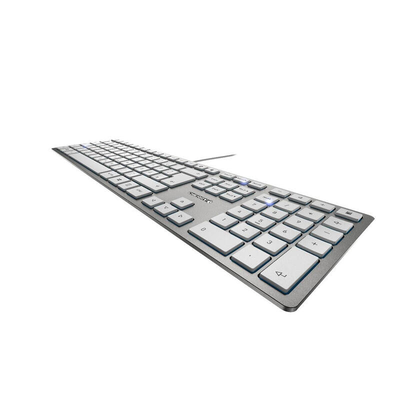 Cherry Kc 6000 Slim Teclado Usb Azerty Belga Plata, Blanco