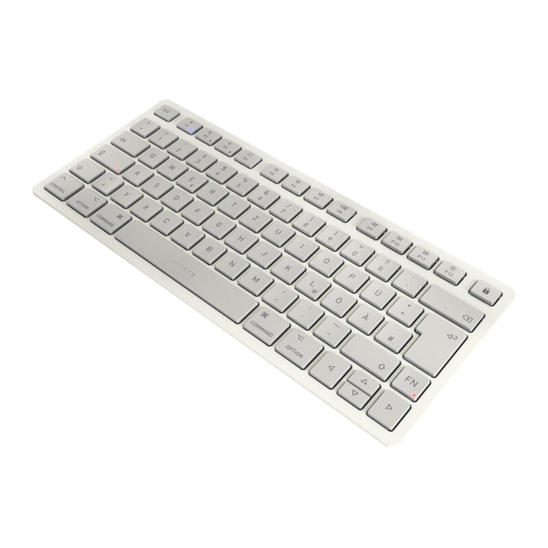 Cherry Kw 7100 Mini Bt Para Mac, Teclado Blanco/Plateado, Disposición De, Tecnología De Tijera Cherry Sx Jk-7110de-25