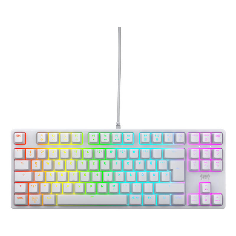 Cherry Xtrfy K4v2, Teclado Gaming Blanco, Distribución De, Cherry Mx2a Red Cx-K4v2-Rgb-Tkl-Wh-R-Ger
