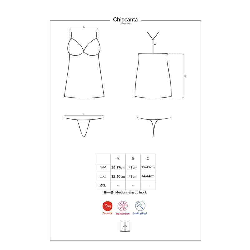 Chiccanta Chemise Y Tanga Black Talla (Interno):L/Xl