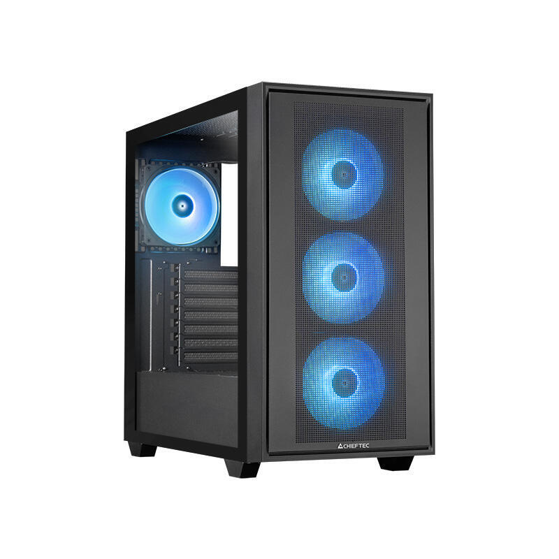 Chieftec Hunter 3 Gs-03b-Op, Caja Torre Negra, Vidrio Templado Gs-03b-Op