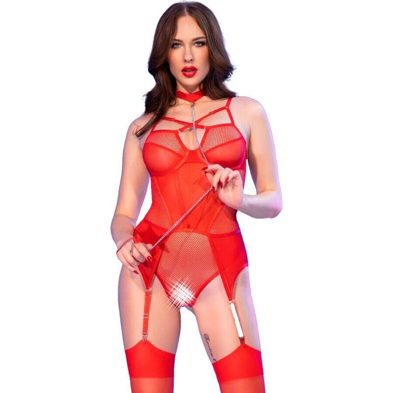 Chilirose - Cr 4879 Body Crotchless Rojo Xl