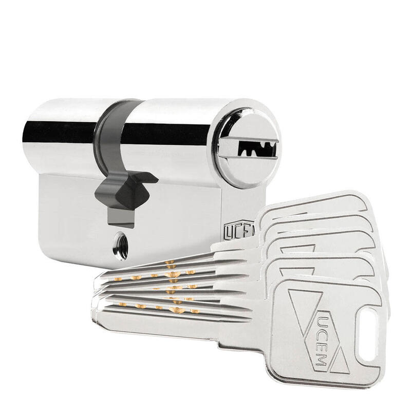 Cilindro De Seguridad Europerfil 33x33mm Níquel, Leva Larga. 2000s2ln3333ll Ucem