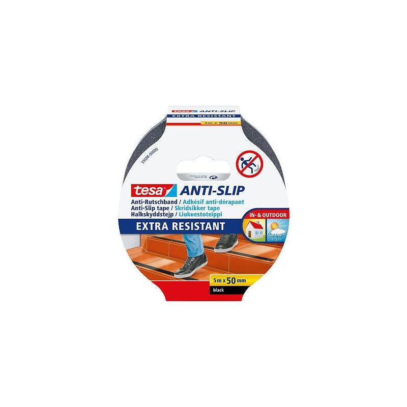 Cinta Antideslizante Tesa 5m 50mm Negra