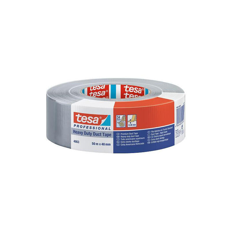 Cinta Ducta Tesa 50m X 48mm Heavy Duty Prof. Plata 04663