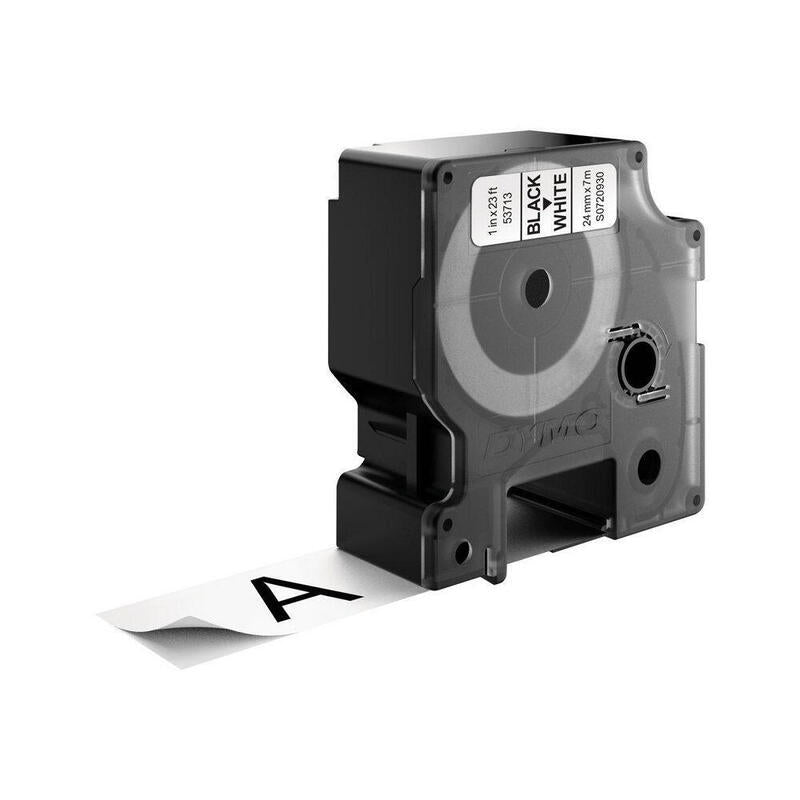 Cinta Rotuladora Autoadhesiva Dymo D1 24mm X 7 Metros De Longitud Para Rotuladoras Label Manager, Negro Sobre Blanco