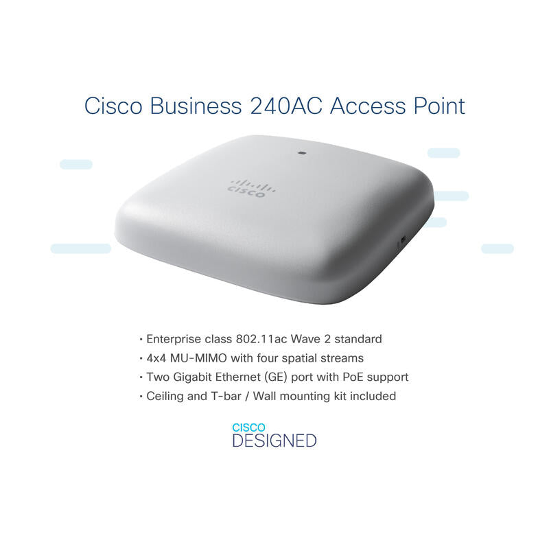 Cisco Business 240ac Punto De Acceso Inalámbrico Wi-Fi 5 2.4 Ghz 5 Ghz (Paquete De 3)