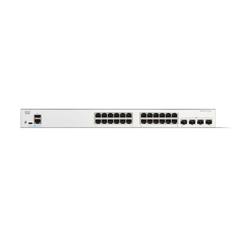 Cisco Catalyst 1300-24t-4g Conmutador L3 Gestionado 24 X 10/100/1000base-T + 4 X Gigabit Sfp Montaje En Rack