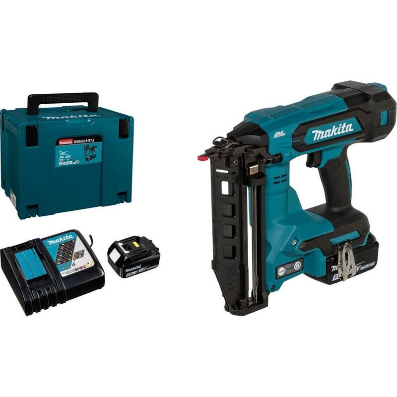 Clavadora Makita Inalámbrica Con Cabezal De Prensa Dbn601rtj De 64 Mm Y 18 V