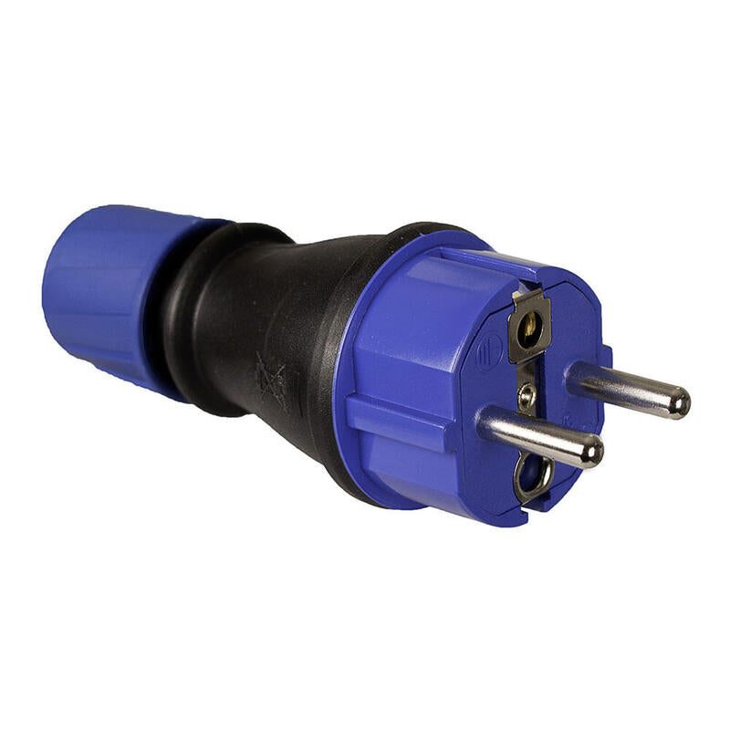 Clavija Schuko De Caucho 4,8mm 16a 250v T/Tl Ip54 Negra Con Prensaestopa Solera 706t
