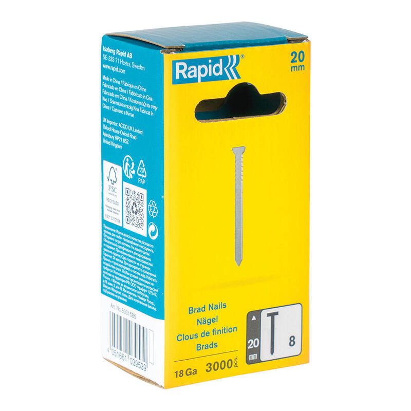 Clavo 8 / 20 Mm Galvanizado 18ga, 3000 Uds