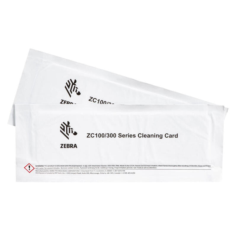 Cleaning Card Kit Zc100/300 Printed Cards