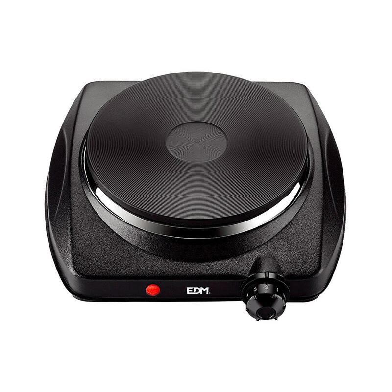 Cocina Electrica Negra 1400w 1 Fuego Ce/A13 26x28x7cm Edm