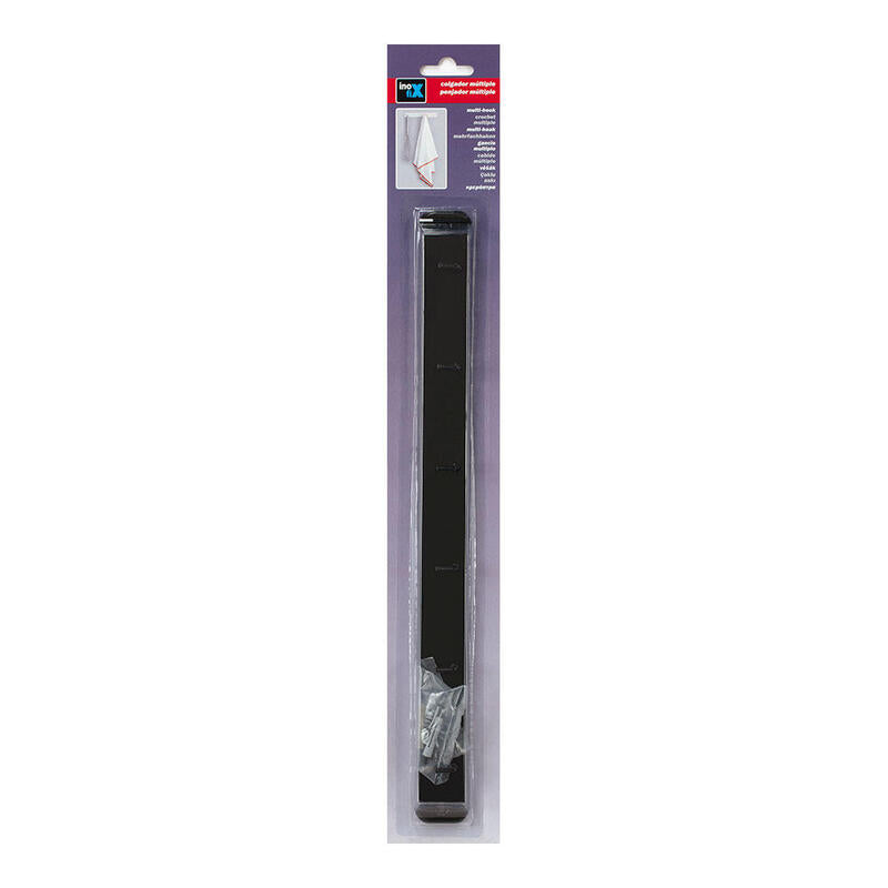 Colgador Cocina 6 Ganchos Negro Mate 3086-3 Inofix