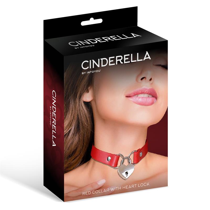 Collar Con Candado De Corazón Cuero Vegano Talla Única