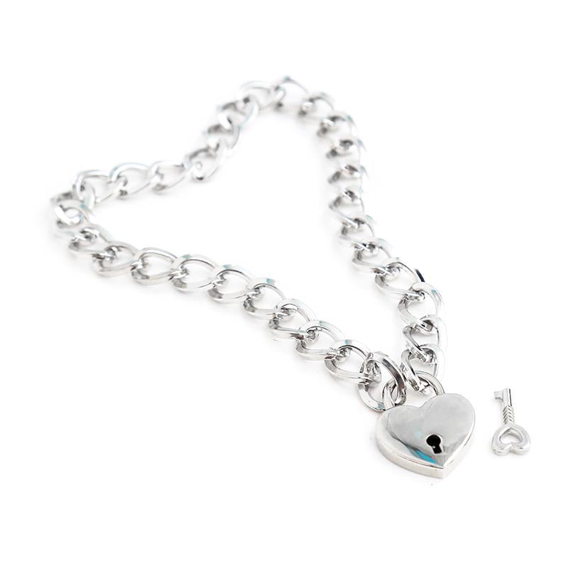 Collar Con Candado Color Plata