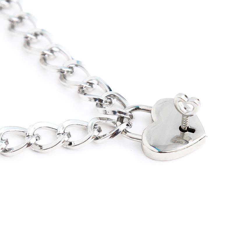 Collar Con Candado Color Plata