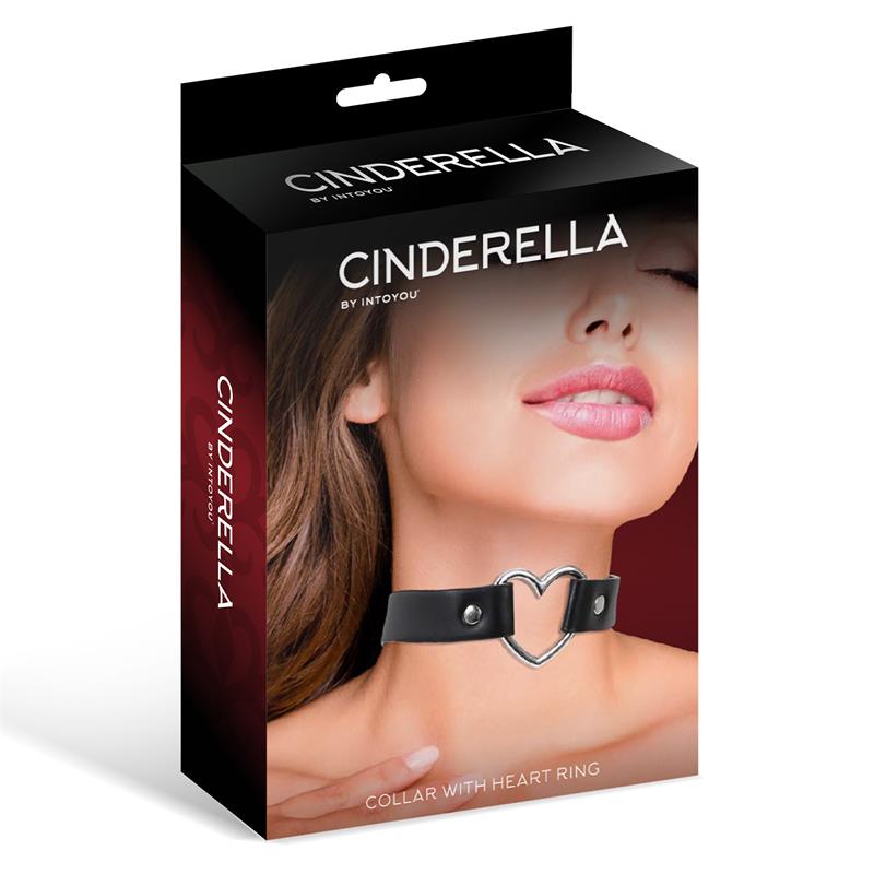 Collar Con Corazón Tipo Choker Cuero Vegano Talla Única