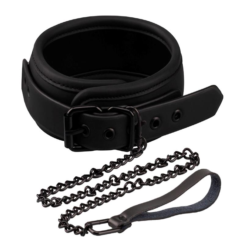 Collar Con Correa Cuero Vegano