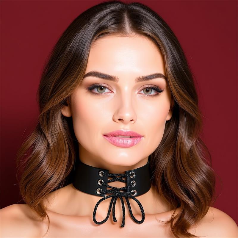 Collar Con Lazo Cuero Vegano Talla Única