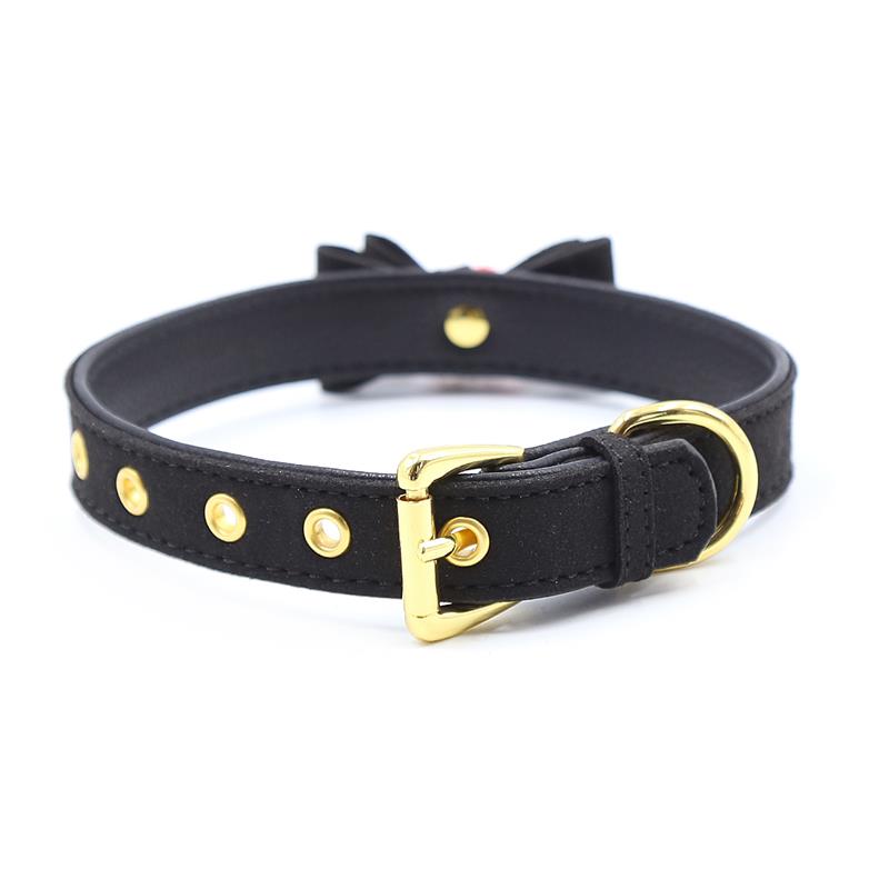 Collar Con Lazo Y Cascabel Negro