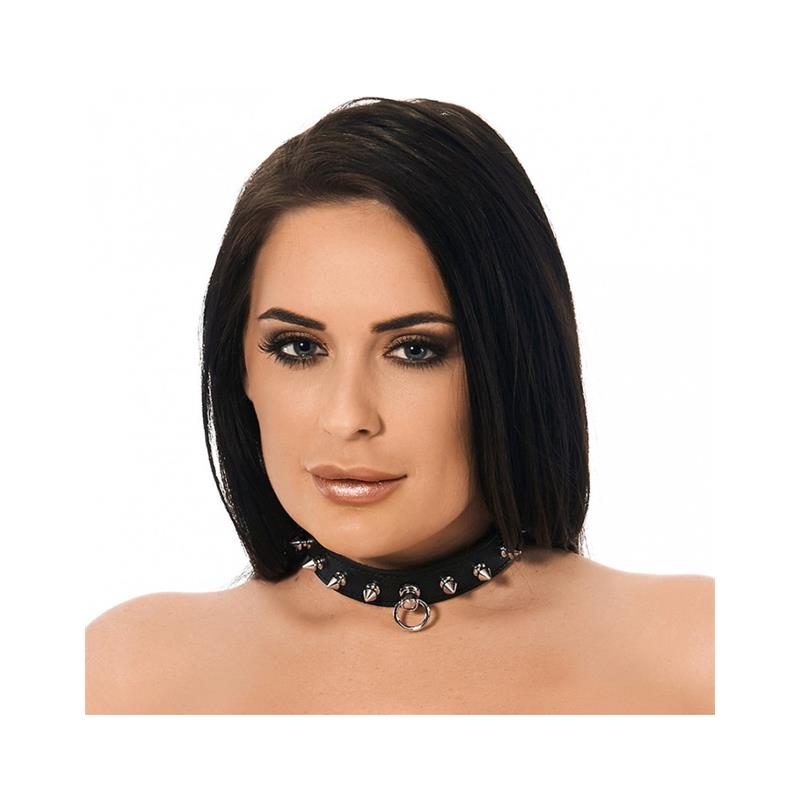 Collar Cuero Con Pinchos Talla (Interno):S/M