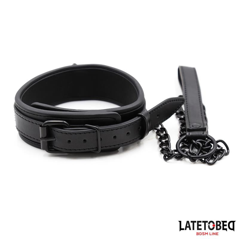 Collar Y Correa Neopreno Negro